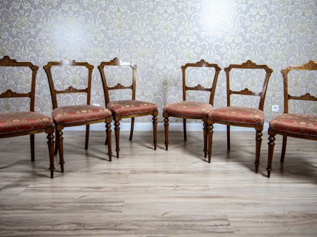 Komplet sześciu krzeseł z XIX wieku