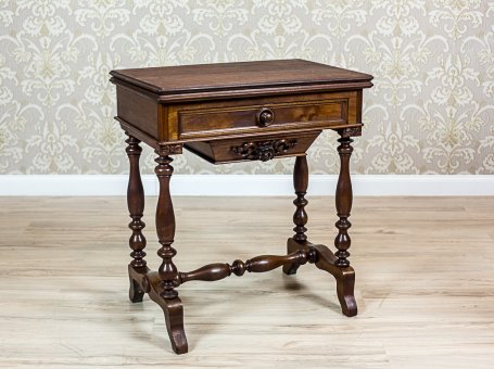 Zabytkowy stolik do szycia/ karciak - XIX wiek