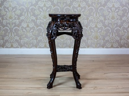 Orientalny stolik/ kwietnik z marmurem